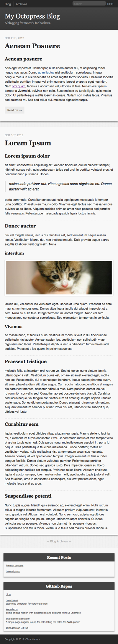 Octopress themes: Lawless Lobsters Phone Screenshot