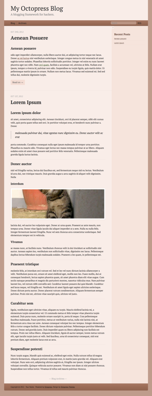 Octopress themes: Wood